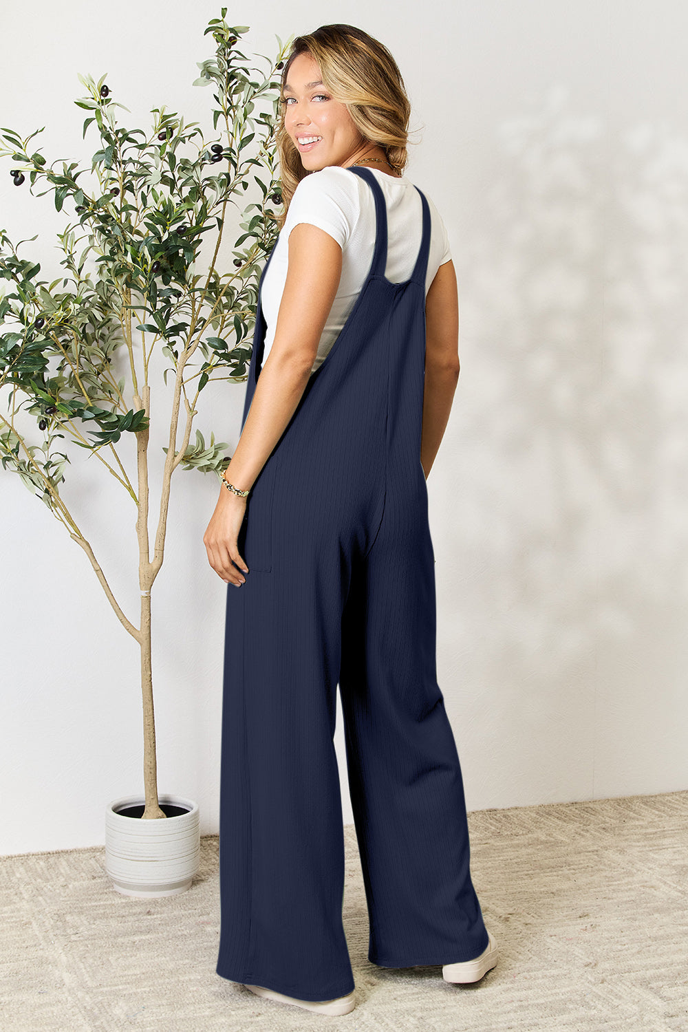Double Take Full Size Wide Strap Overall with Pockets - Mack and Mav Boutique