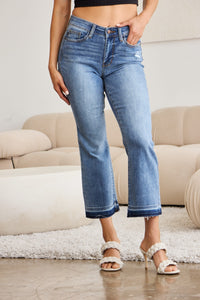 Judy Blue Full Size Release Hem Cropped Bootcut Jeans - Mack and Mav Boutique