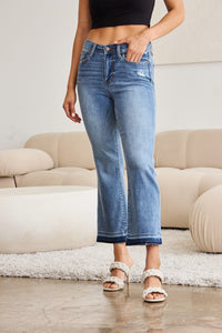 Judy Blue Full Size Release Hem Cropped Bootcut Jeans - Mack and Mav Boutique