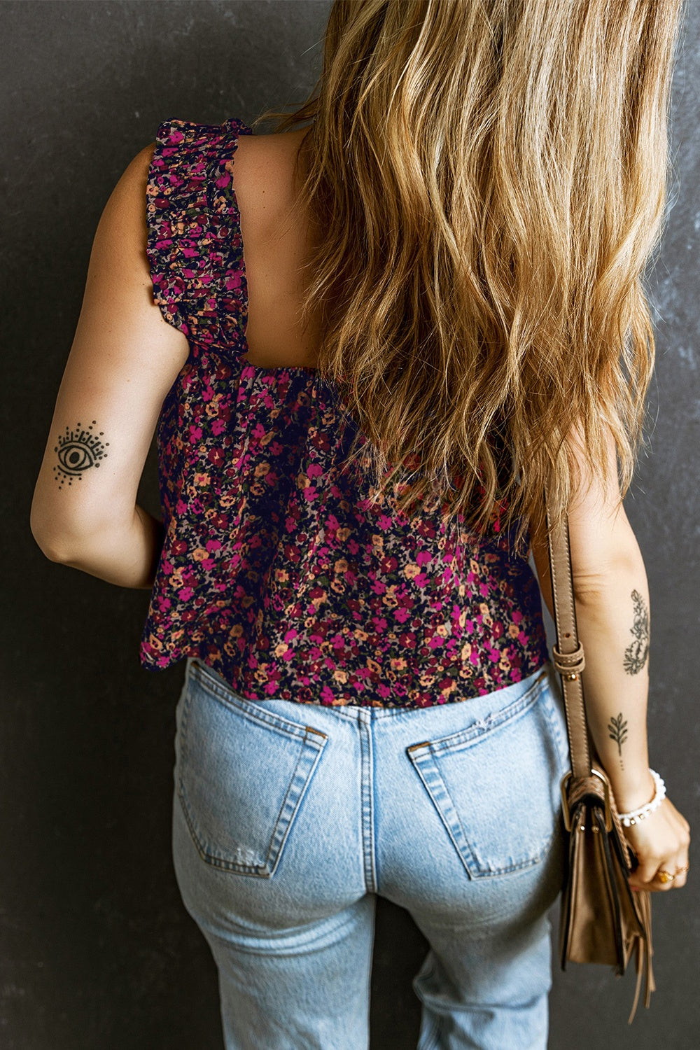 Printed Square Neck Tank - Mack and Mav Boutique