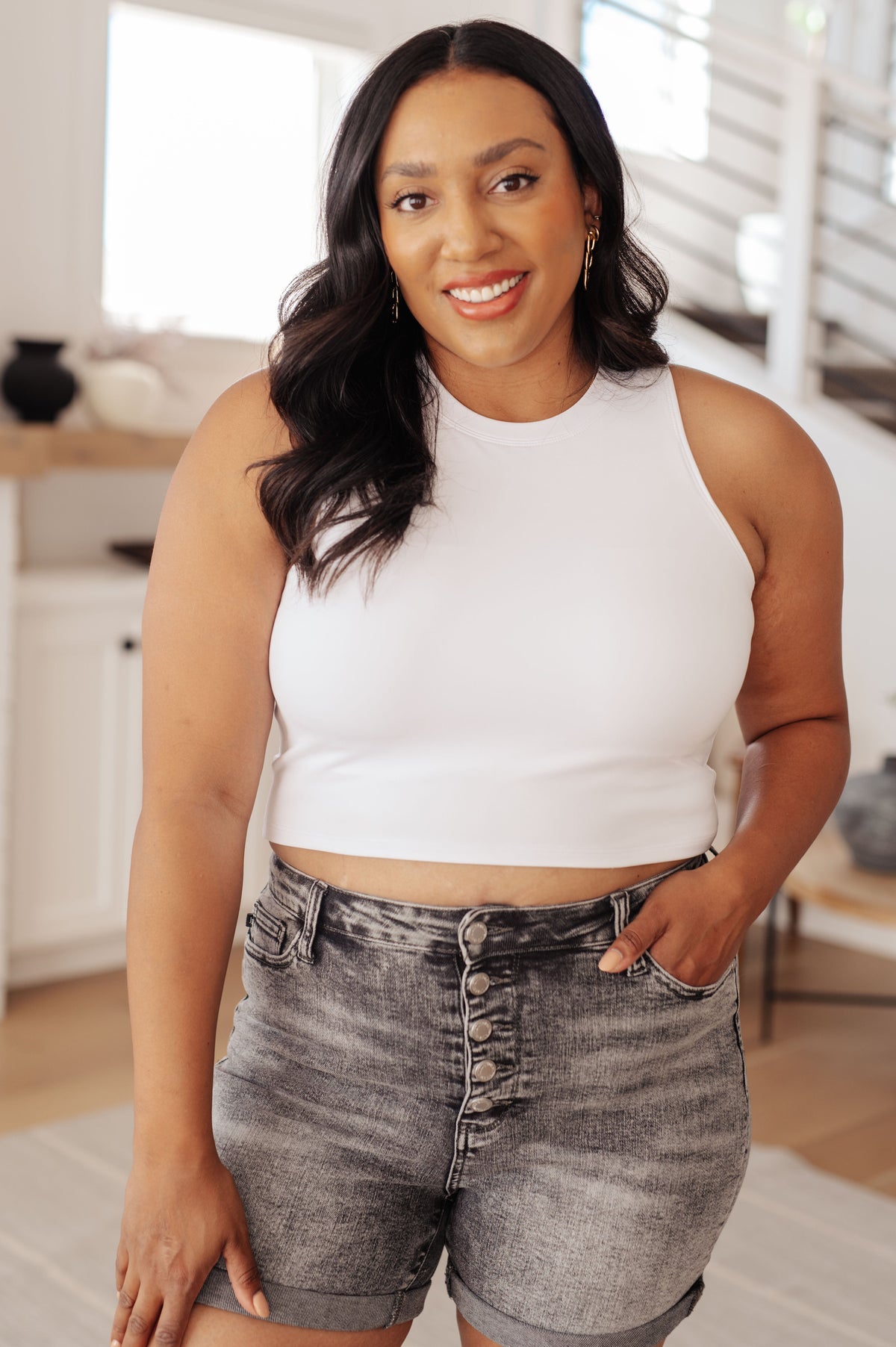Yesterday's Crop Tank in White - Mack and Mav Boutique