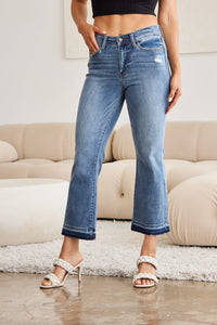 Judy Blue Full Size Release Hem Cropped Bootcut Jeans - Mack and Mav Boutique