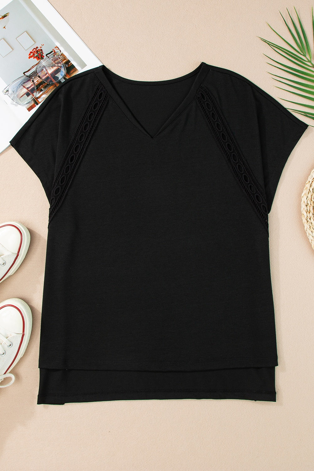 V-Neck Short Sleeve T-Shirt - Mack and Mav Boutique