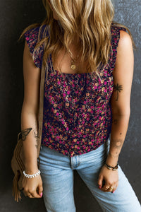 Printed Square Neck Tank - Mack and Mav Boutique