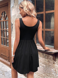 Scoop Neck Wide Strap Mini Tank Dress - Mack and Mav Boutique