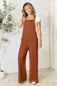 Double Take Full Size Wide Strap Overall with Pockets - Mack and Mav Boutique