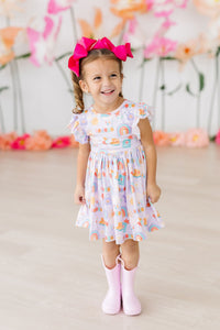 SALE Rainy Day Flutter Sleeve Twirl Dress