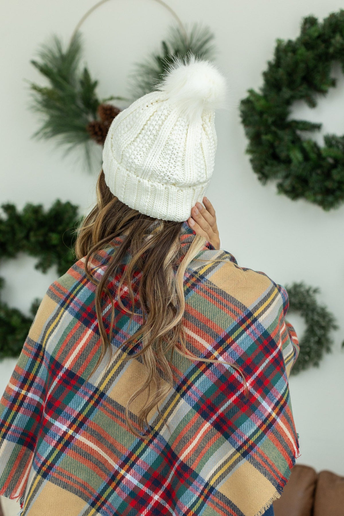IN STOCK Morgan Micro Braid Beanie - Ivory - Mack and Mav Boutique