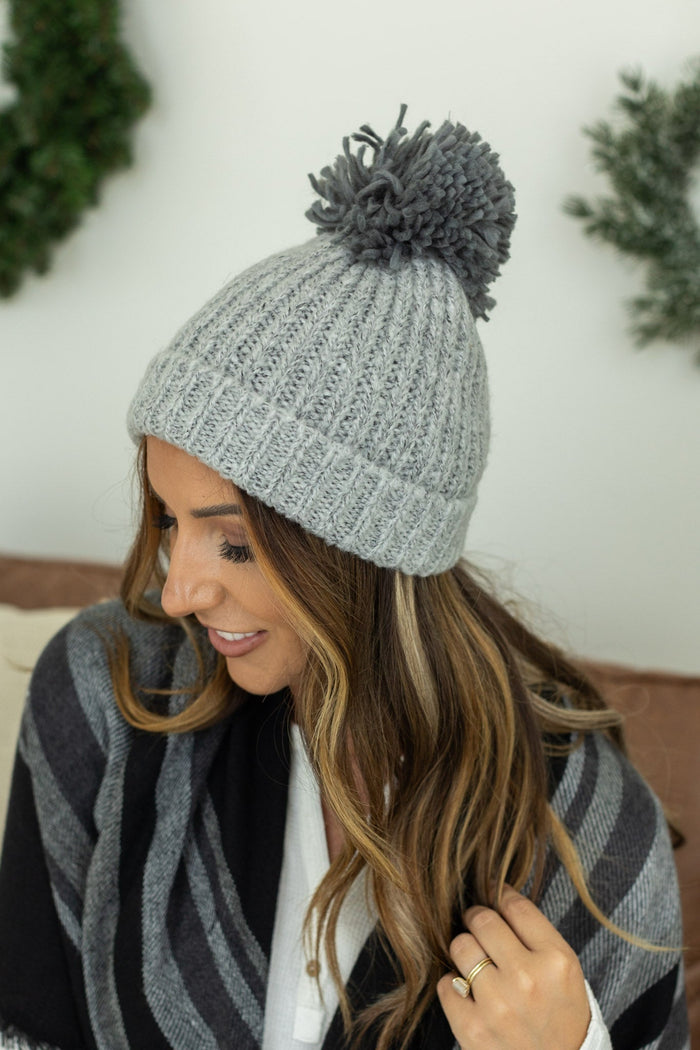 IN STOCK Heathered Gray Beanie - Mack and Mav Boutique