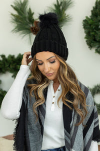 IN STOCK Morgan Micro Braid Beanie - Black - Mack and Mav Boutique