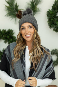 IN STOCK Morgan Micro Braid Beanie - Charcoal - Mack and Mav Boutique