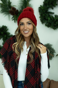IN STOCK Morgan Micro Braid Beanie - Red - Mack and Mav Boutique