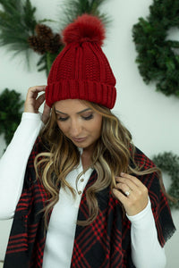 IN STOCK Morgan Micro Braid Beanie - Red - Mack and Mav Boutique