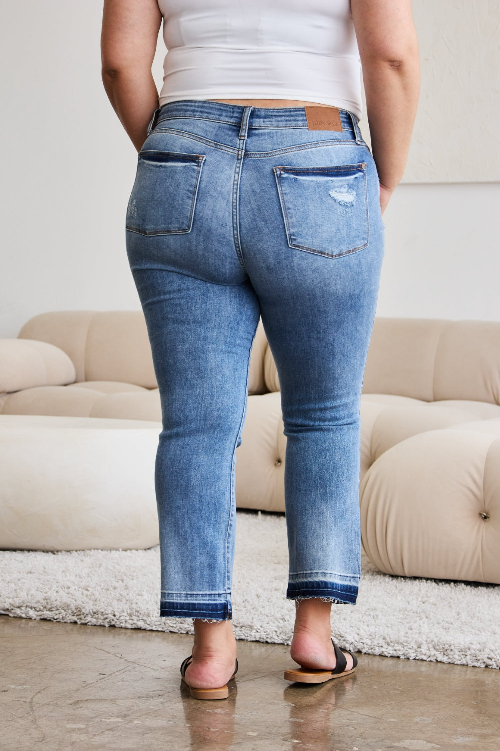 Judy Blue Full Size Release Hem Cropped Bootcut Jeans - Mack and Mav Boutique