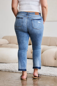 Judy Blue Full Size Release Hem Cropped Bootcut Jeans - Mack and Mav Boutique