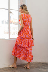 Sew In Love Full Size Floral Ruffled Maxi Sleeveless Dress - Mack and Mav Boutique