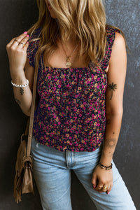 Printed Square Neck Tank - Mack and Mav Boutique