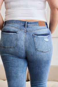 Judy Blue Full Size Release Hem Cropped Bootcut Jeans - Mack and Mav Boutique