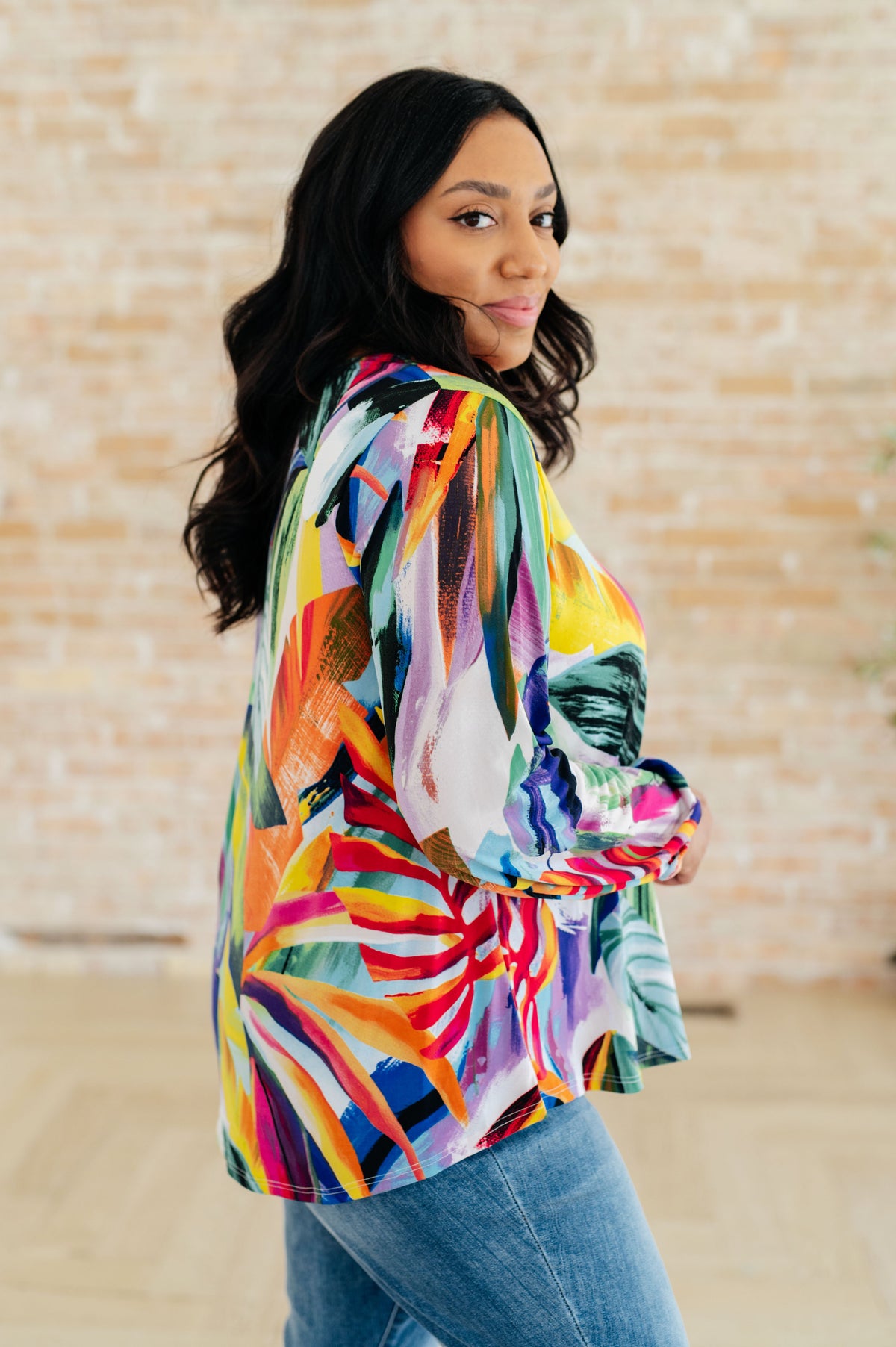 All Over The World Scoop Neck Blouse - Mack and Mav Boutique