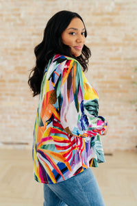 All Over The World Scoop Neck Blouse - Mack and Mav Boutique