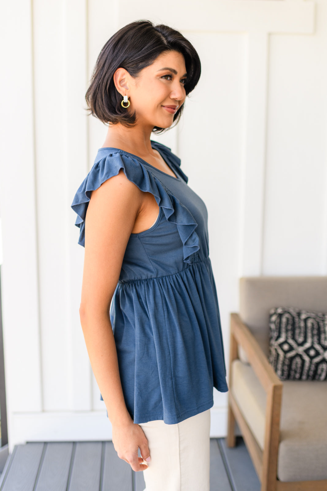 Before Now Ruffled Babydoll Top - Mack and Mav Boutique