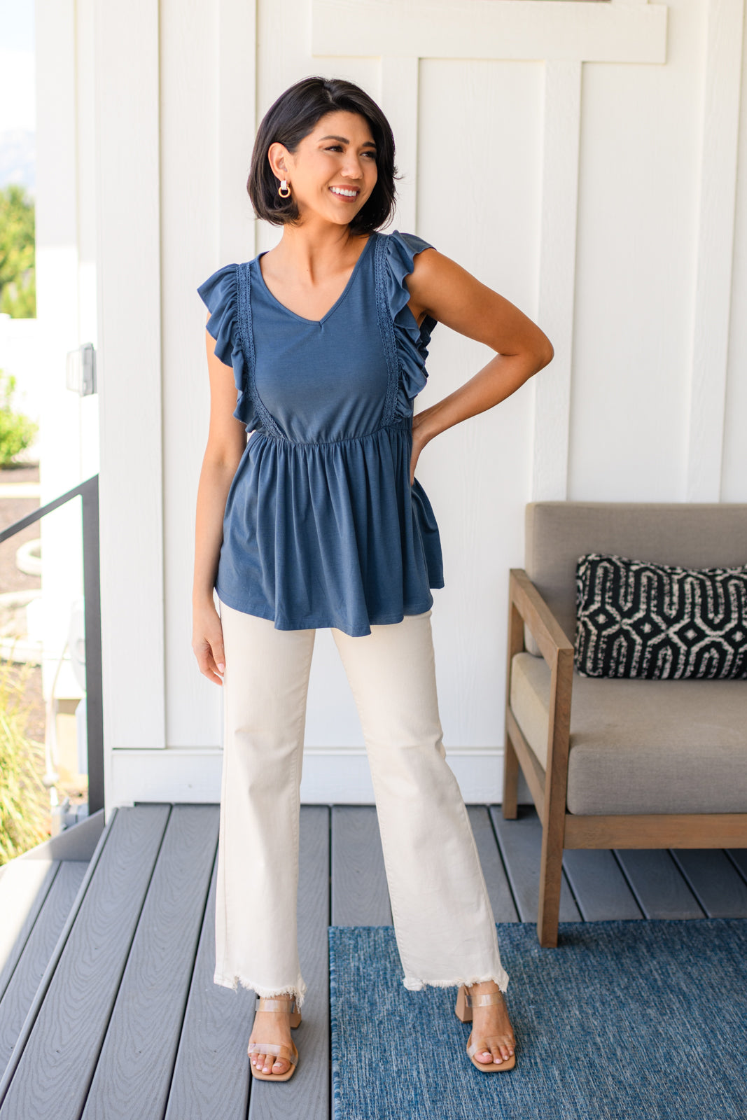 Before Now Ruffled Babydoll Top - Mack and Mav Boutique