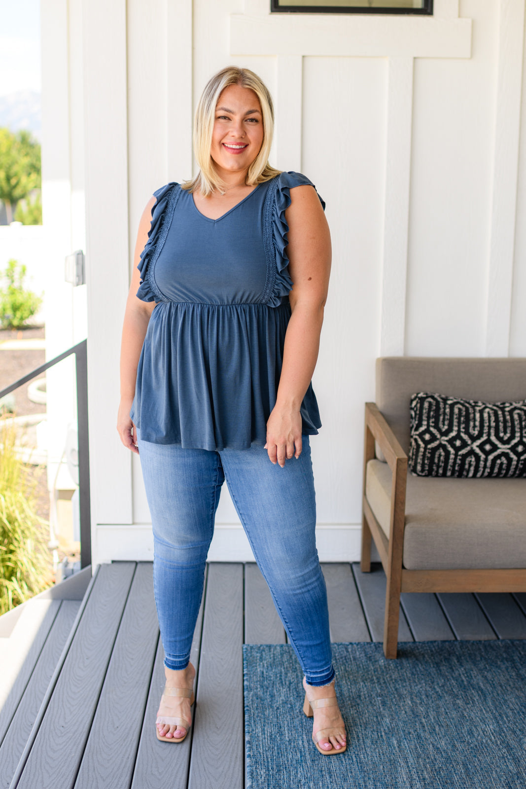 Before Now Ruffled Babydoll Top - Mack and Mav Boutique