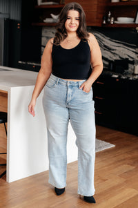 Brooke High Rise Control Top Vintage Wash Straight Jeans - Mack and Mav Boutique