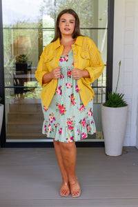Sweeter Than Nectar Lace Button Down in Honey - Mack and Mav Boutique