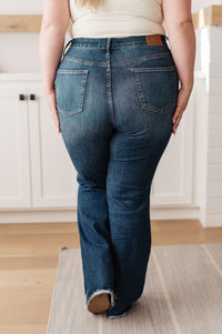 Cassandra High Rise Control Top Distressed Flare Jeans - Mack and Mav Boutique