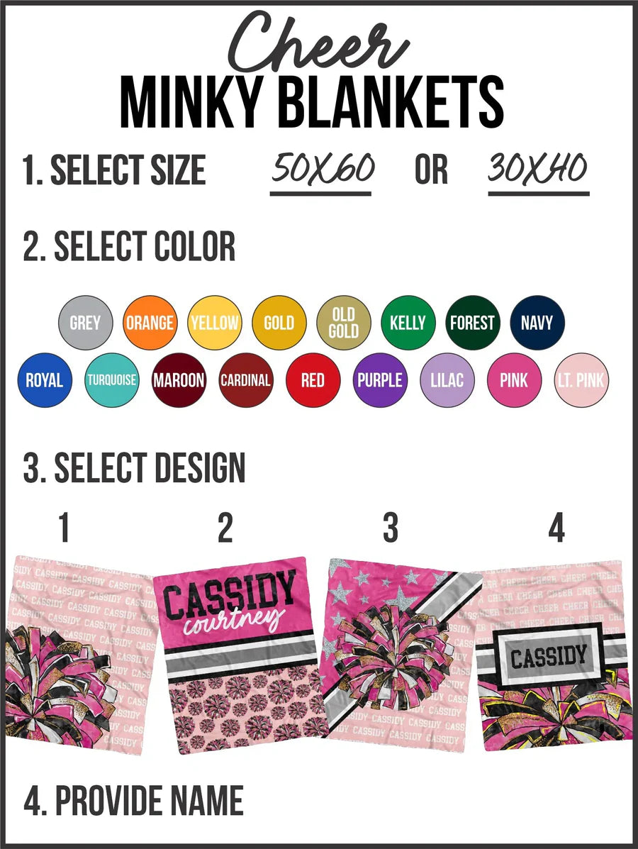 Cheer Minky Custom Blanket - Mack and Mav Boutique