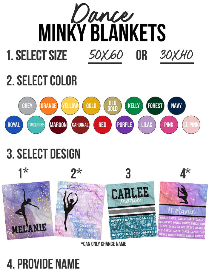 Dance Minky Custom Blanket - Mack and Mav Boutique