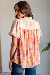 Day Dreamer Mixed Floral Top in Mauve - Mack and Mav Boutique