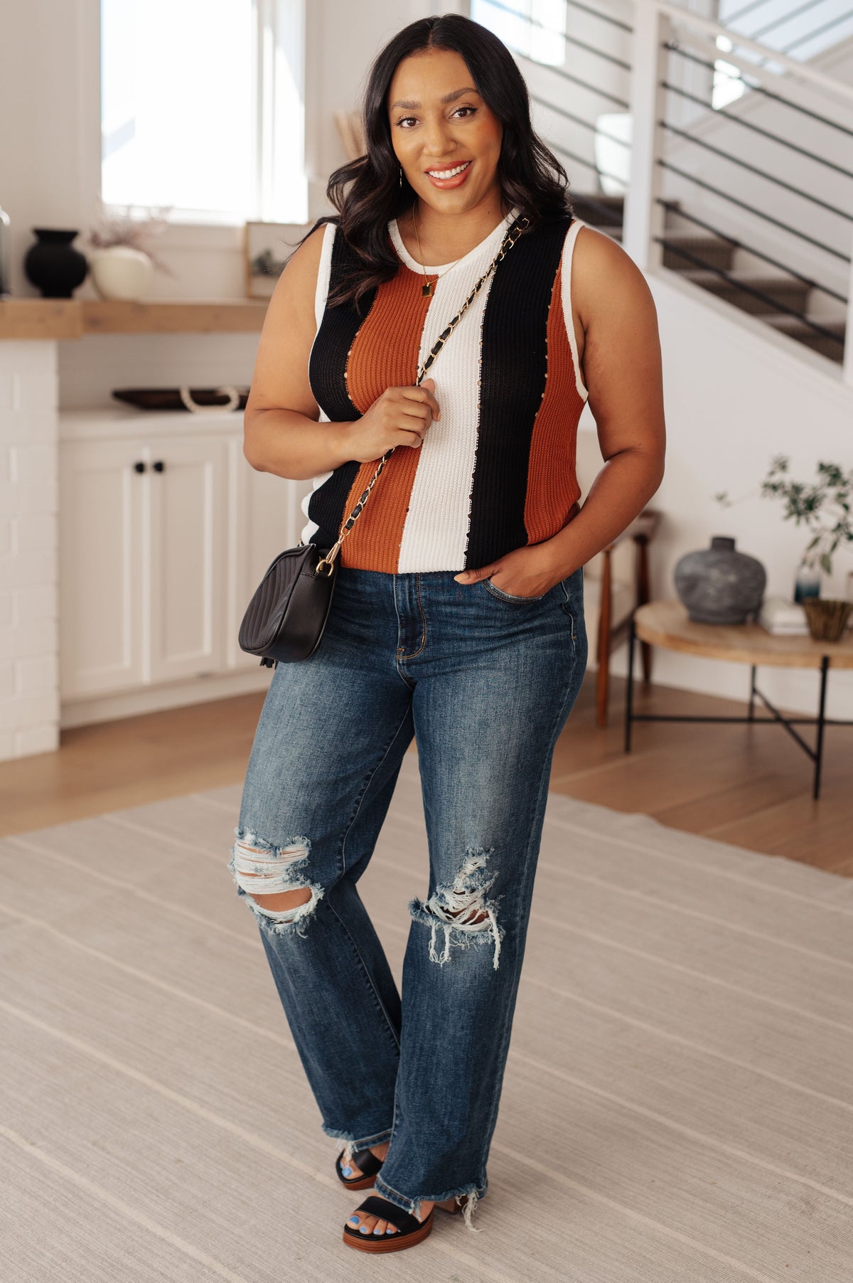 Decidedly Undecided Knit Striped Tank - Mack and Mav Boutique