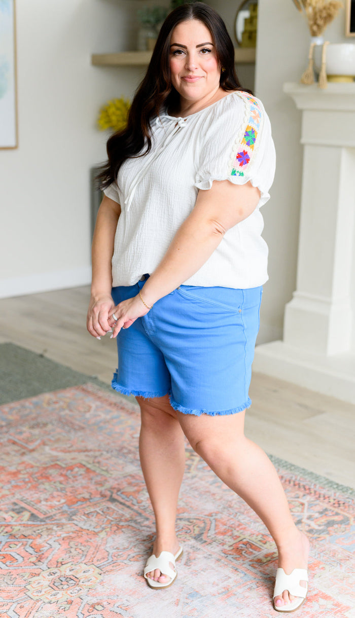 Don't You, Forget About Me Crinkle Knit Blouse - Mack and Mav Boutique