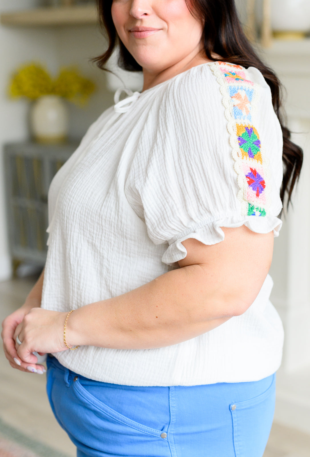 Don't You, Forget About Me Crinkle Knit Blouse - Mack and Mav Boutique
