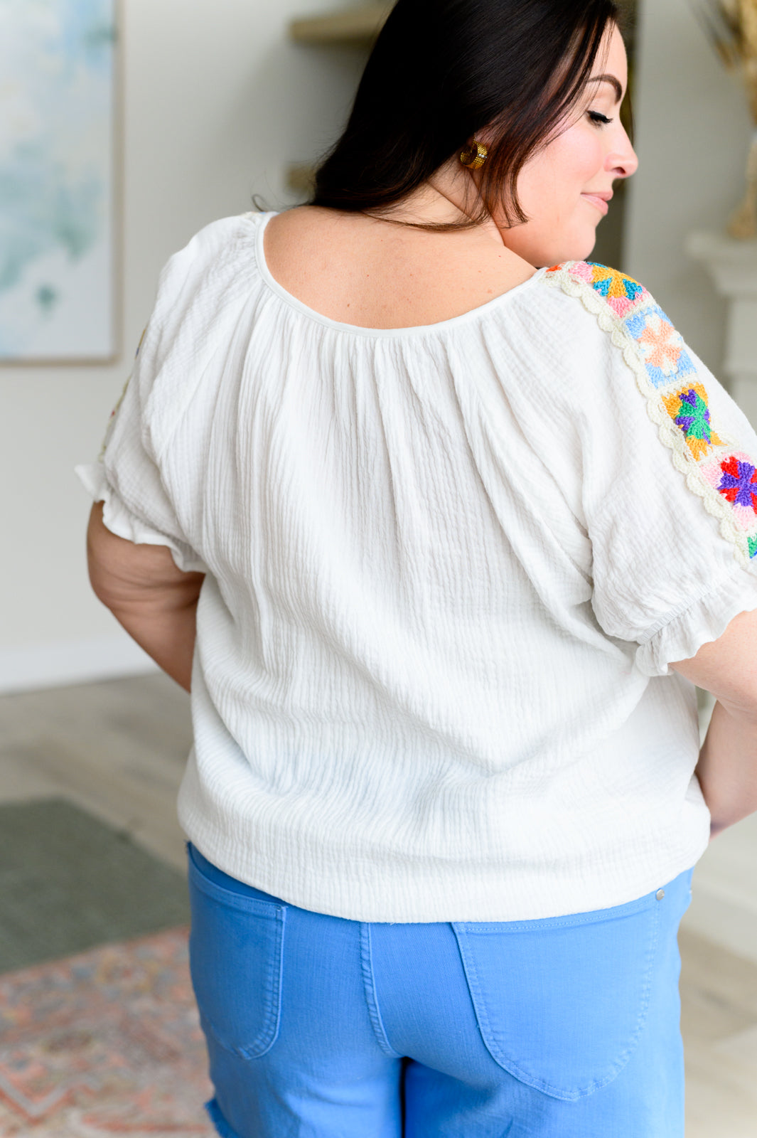 Don't You, Forget About Me Crinkle Knit Blouse - Mack and Mav Boutique
