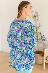 Essential Blouse in Painted Blue Mix - Mack and Mav Boutique