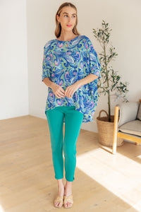 Essential Blouse in Painted Blue Mix - Mack and Mav Boutique