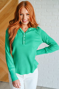 Greensleeves Waffle Knit Henley - Mack and Mav Boutique