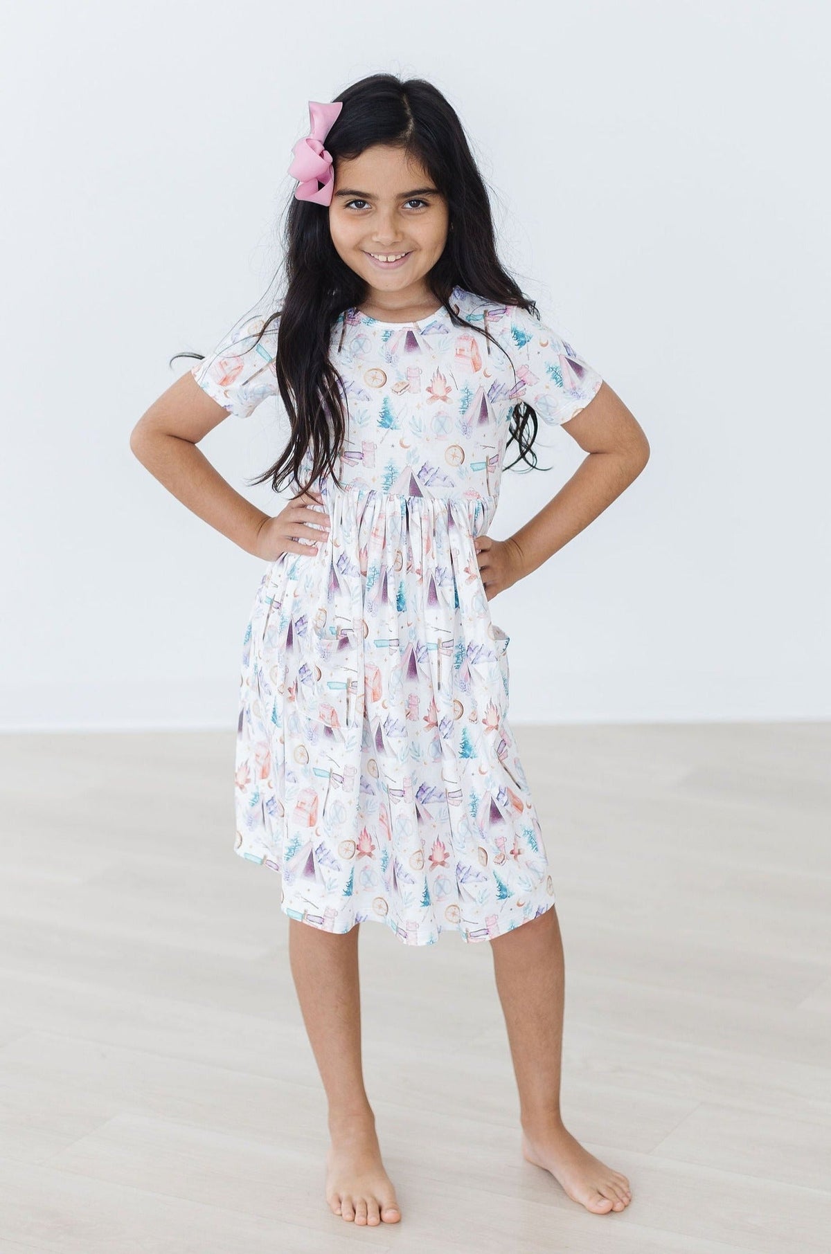 SALE Happy Camper S/S Pocket Twirl Dress