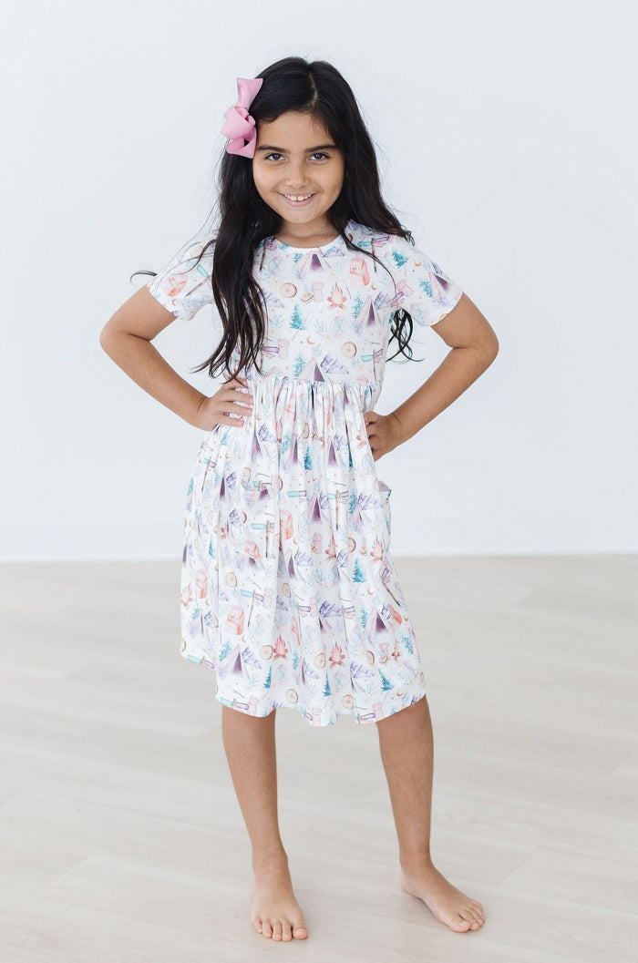 SALE Happy Camper S/S Pocket Twirl Dress