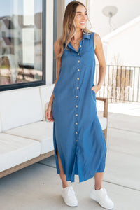 Harper Button Front Dress - Mack and Mav Boutique