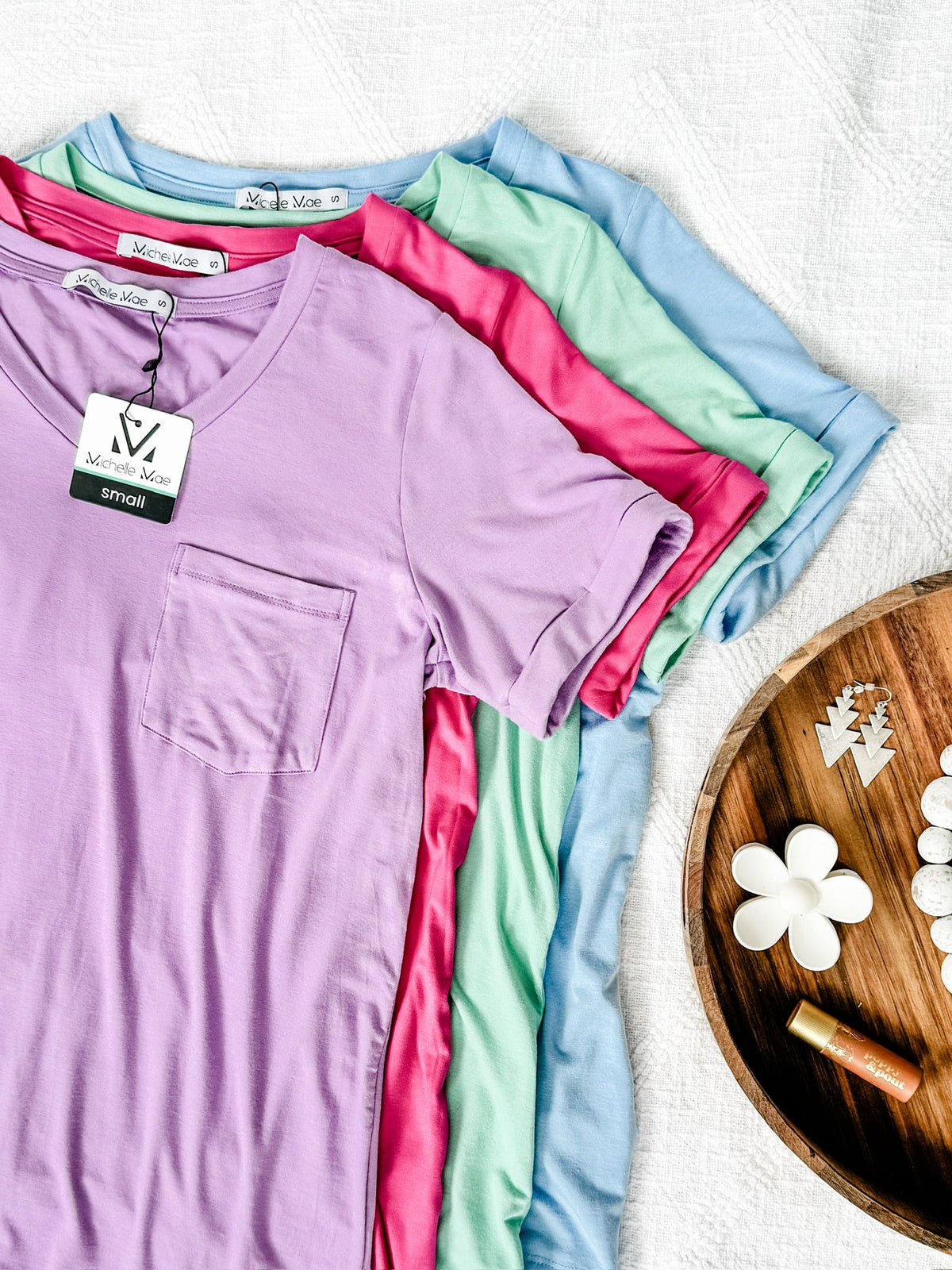 IN STOCK Sophie Pocket Tee - Hot Pink - Mack and Mav Boutique