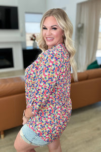 Lizzy Top in Coral Ditsy Floral - Mack and Mav Boutique