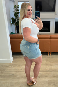 Darlene High Rise Distressed Cuffed Cutoff Shorts - Mack and Mav Boutique