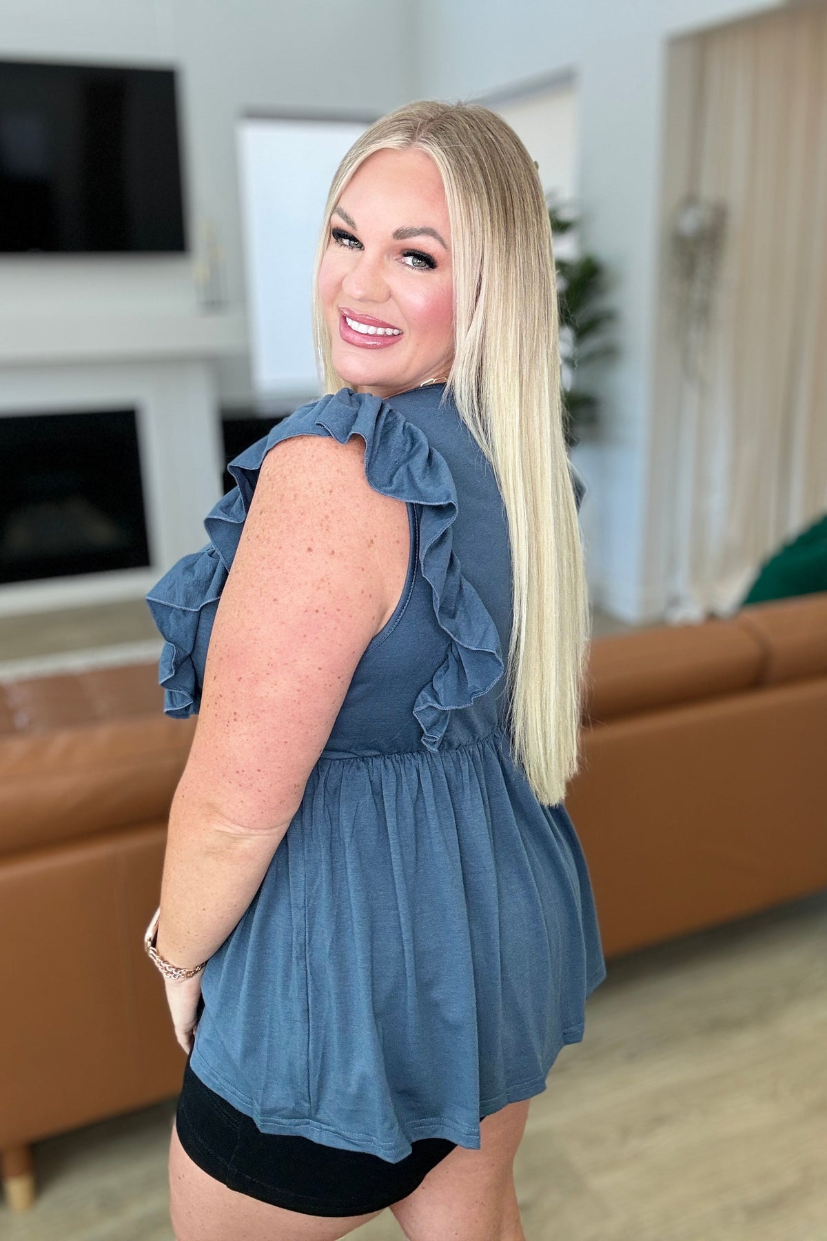 Before Now Ruffled Babydoll Top - Mack and Mav Boutique