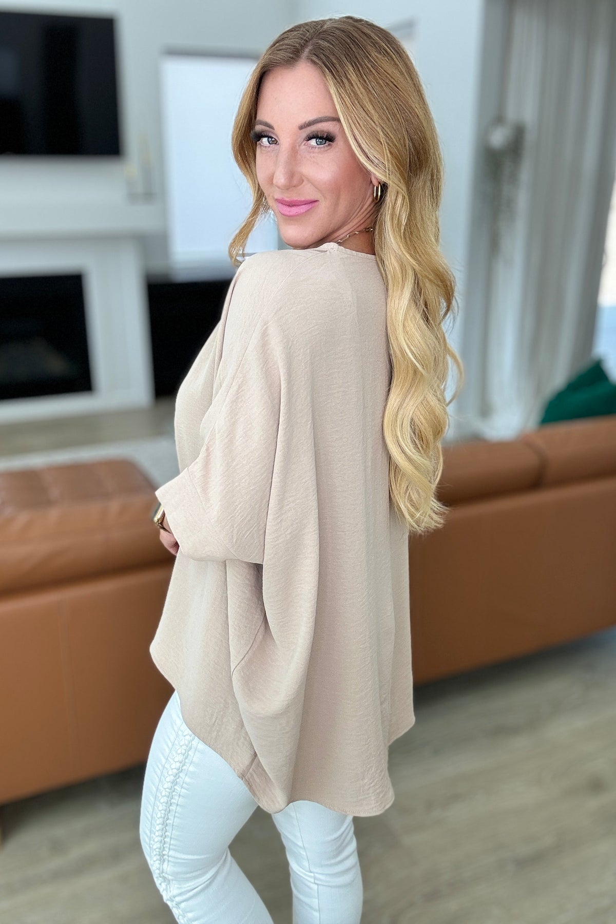 Feels Like Me Dolman Sleeve Top in Taupe - Mack and Mav Boutique