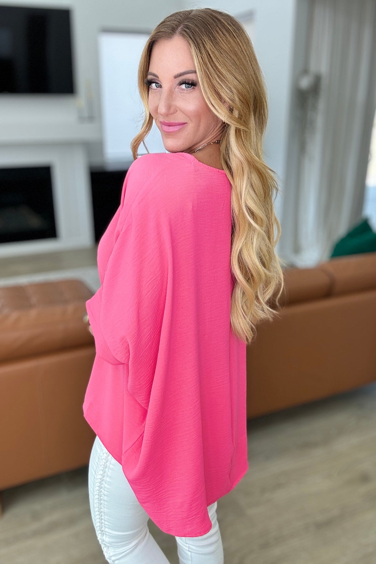 Feels Like Me Dolman Sleeve Top in Bubble Gum Pink - Mack and Mav Boutique