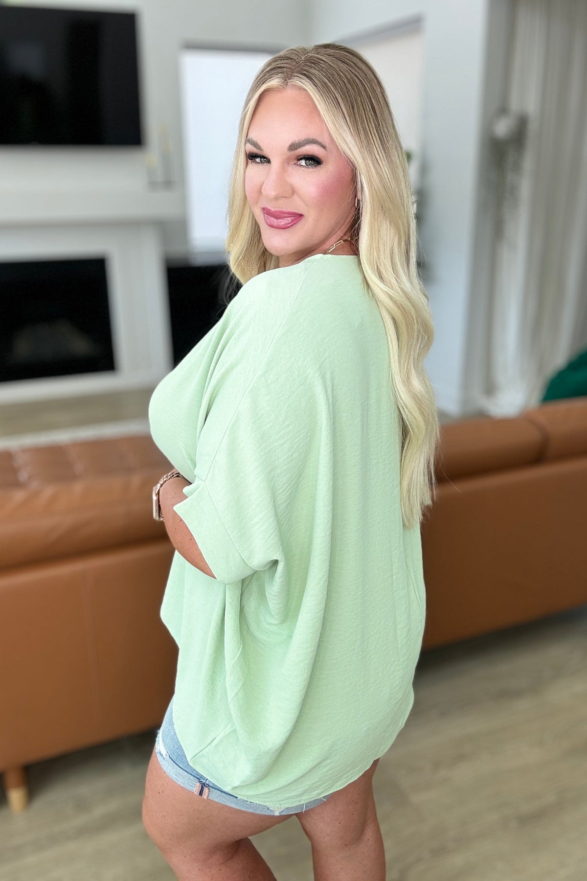 Feels Like Me Dolman Sleeve Top in Sage - Mack and Mav Boutique